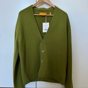 Guest in Residence Olive Green Cashmere Cardigan